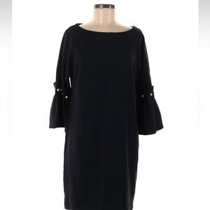 Banana Republic Black Sheath Dress with 3/4 Bell Sleeves and Bateau Neckline